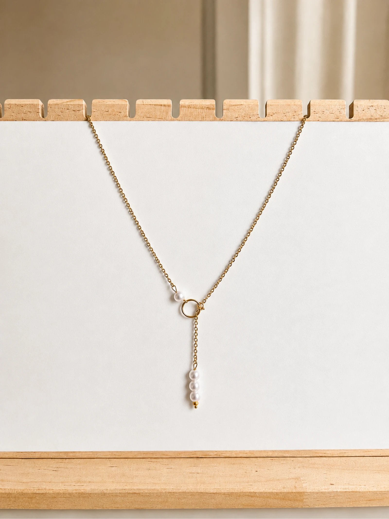 Collier en acier inoxydable avec pendentif perlé – photo 5